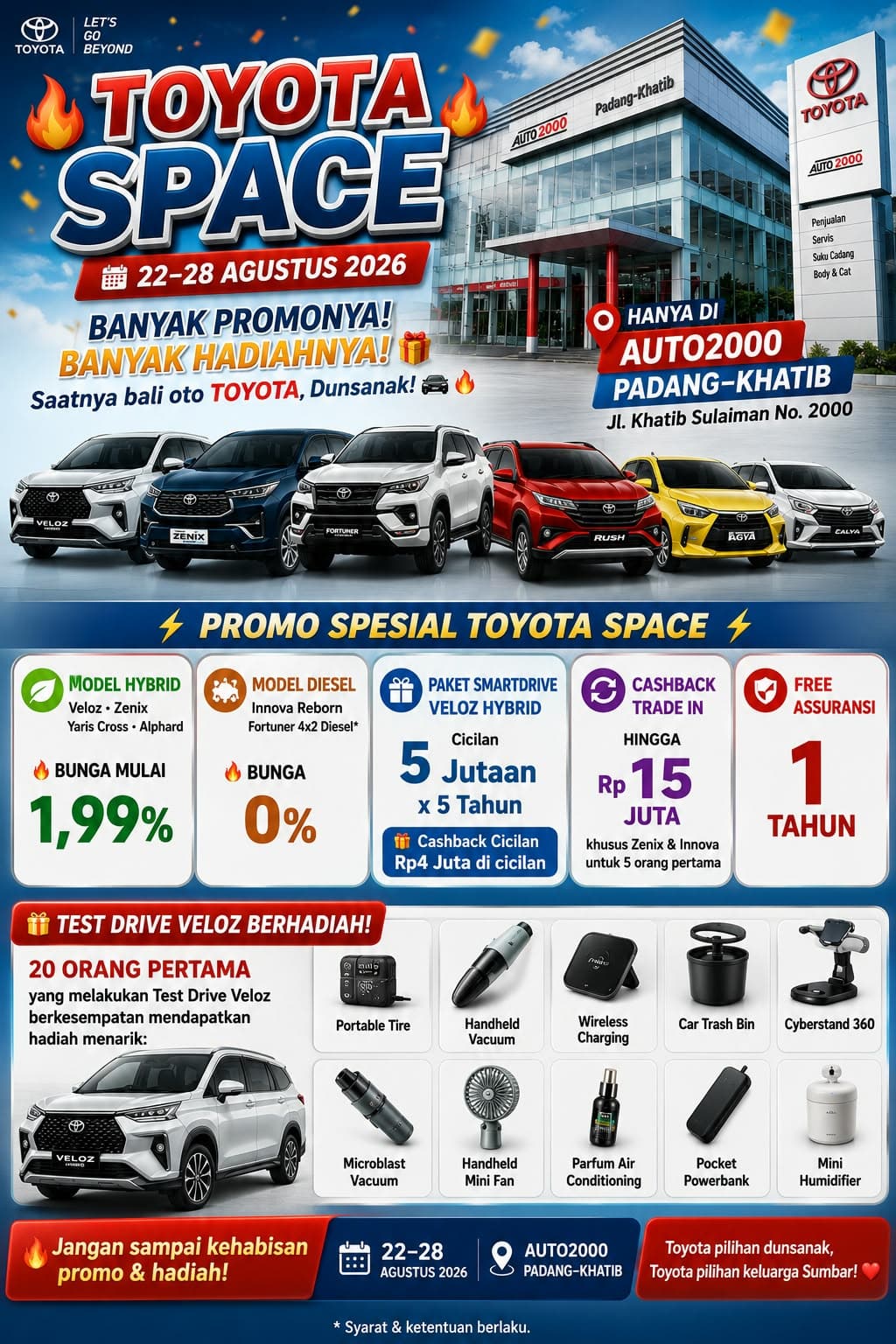 🔥 TOYOTA SPACE HADIR DI AUTO2000 PADANG-KHATIB! 🔥